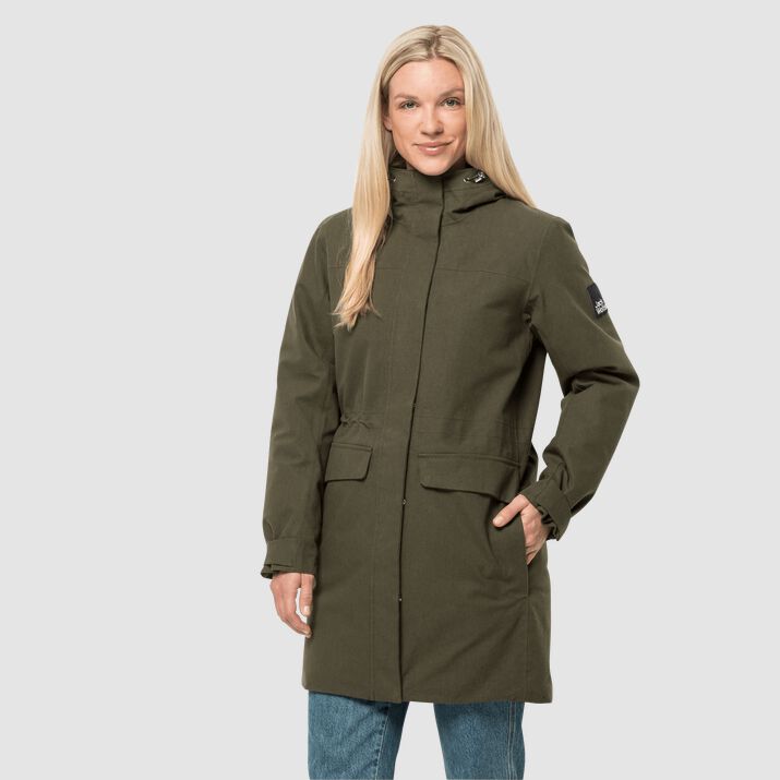 Abrigos Invierno Jack Wolfskin Nature Woods Mujer Verdes Mexico-1945867